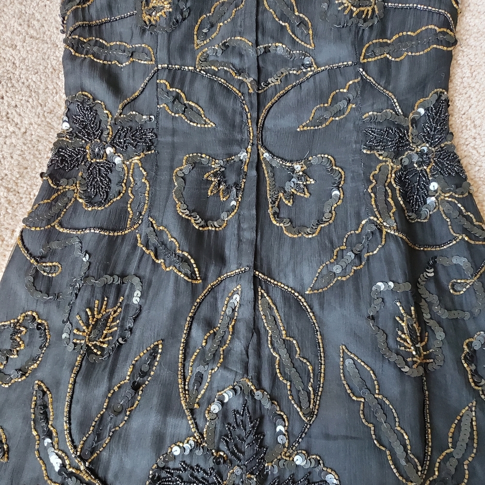 Papell boutique evening beaded dress 8 - Picture 9 of 15